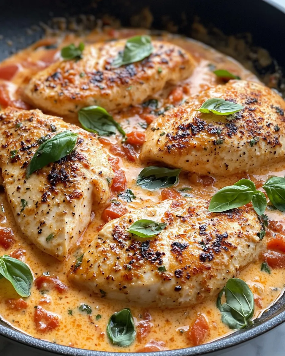 Delicious Creamy Tomato Basil Chicken Skillet dish photo