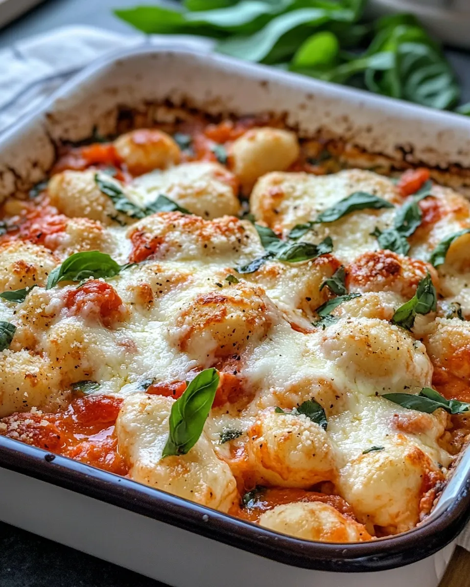 Easy Creamy Tomato Basil Gnocchi Bake recipe photo