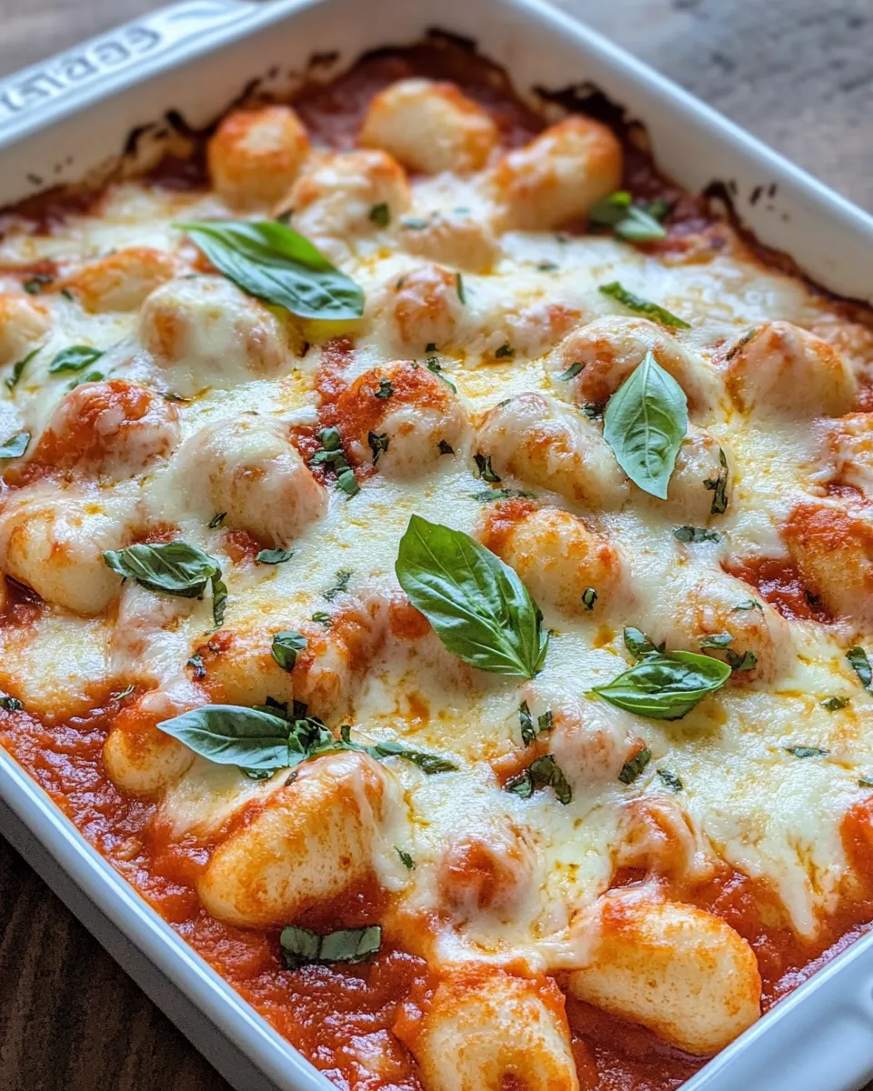 Delicious Creamy Tomato Basil Gnocchi Bake dish photo