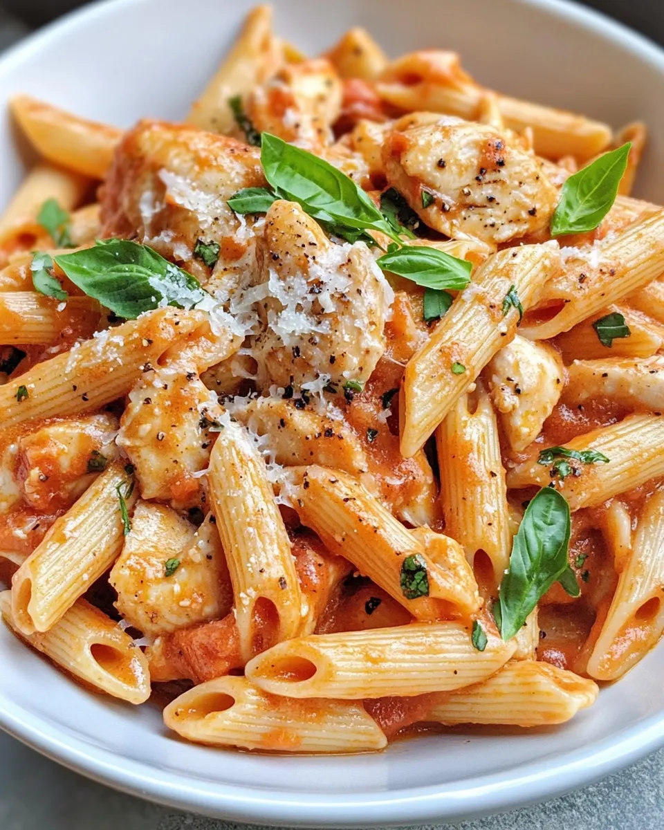 Homemade Creamy Tomato Vodka Chicken Pasta recipe photo