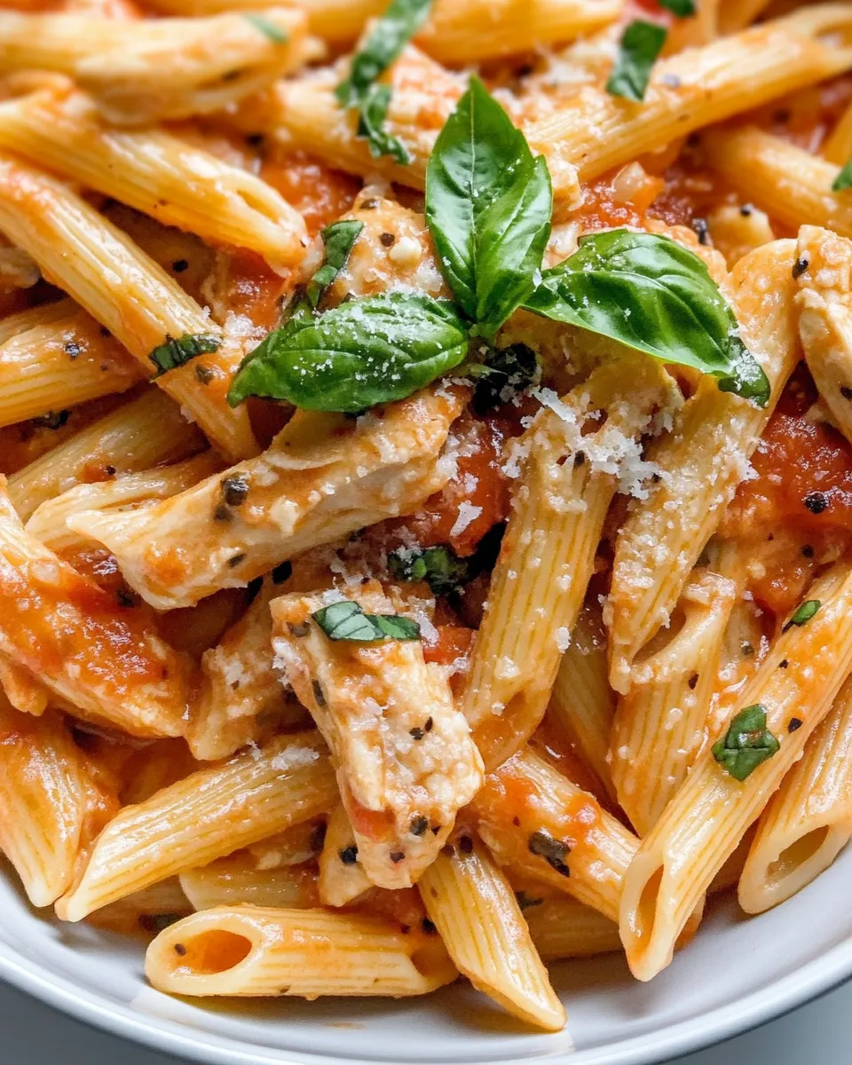 Delicious Creamy Tomato Vodka Chicken Pasta image