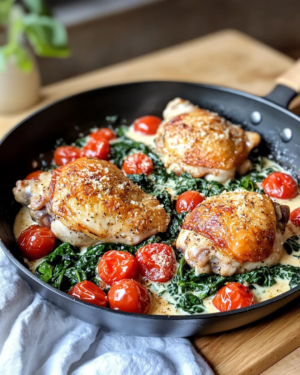 Homemade Creamy Tuscan Chicken Thighs (Skillet) recipe photo