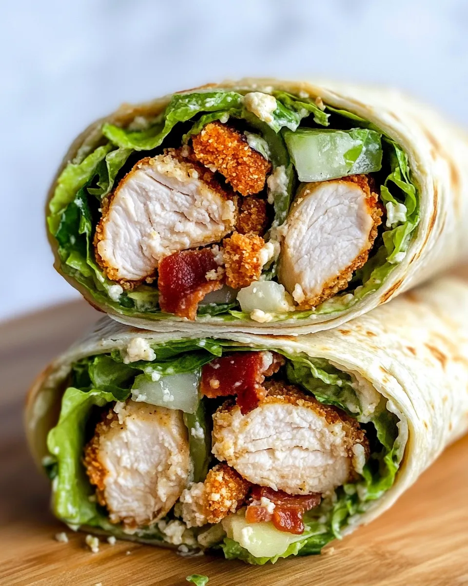 Classic Crispy Chicken Caesar Wraps with Grinder Dressing dish photo