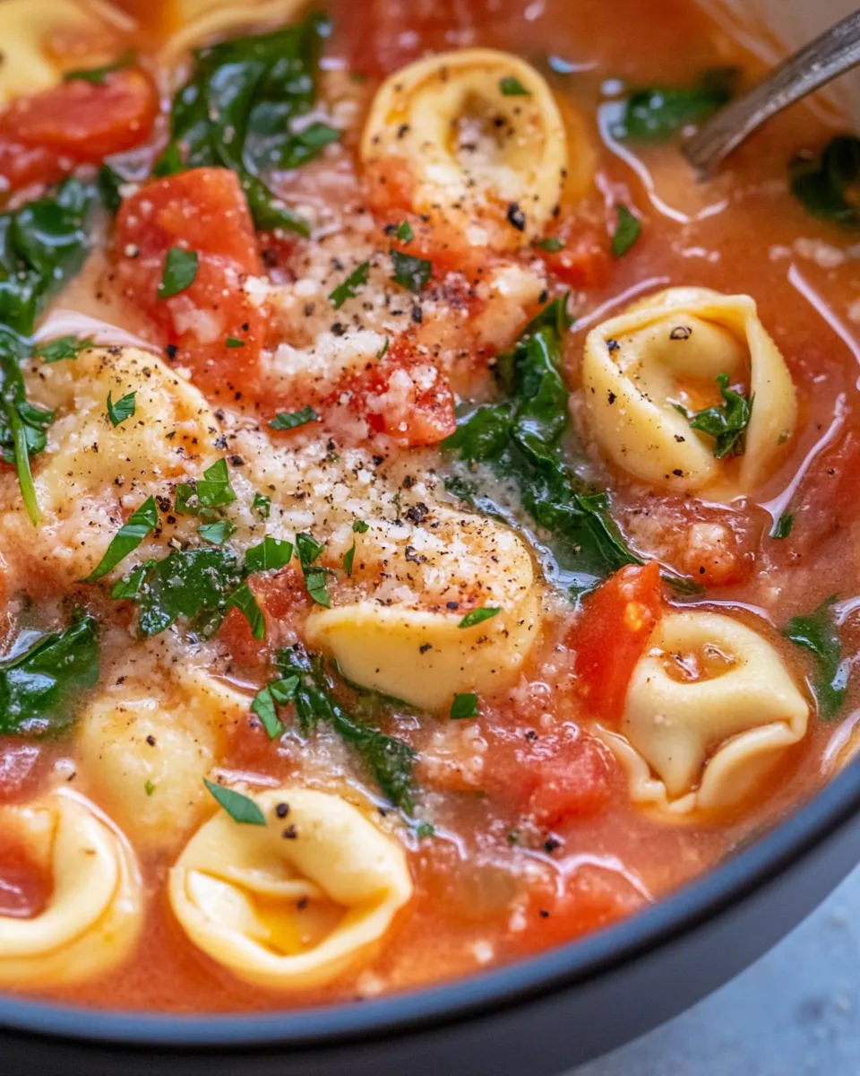 Classic Fire-Roasted Tomato Tortellini Soup (15 Minutes) dish photo