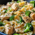 Homemade Garlic Butter Chicken & Broccoli Farfalle recipe photo
