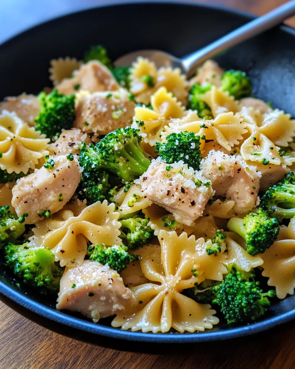 Classic Garlic Butter Chicken & Broccoli Farfalle dish photo