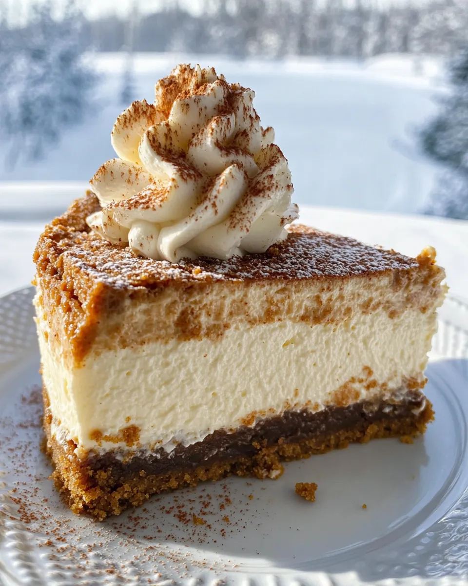 Easy Gingerbread Cheesecake with Molasses Cookie Crust recipe image