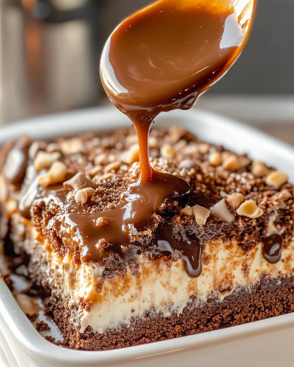 Homemade Gingerbread Poke Cake with Toffee Sauce recipe photo