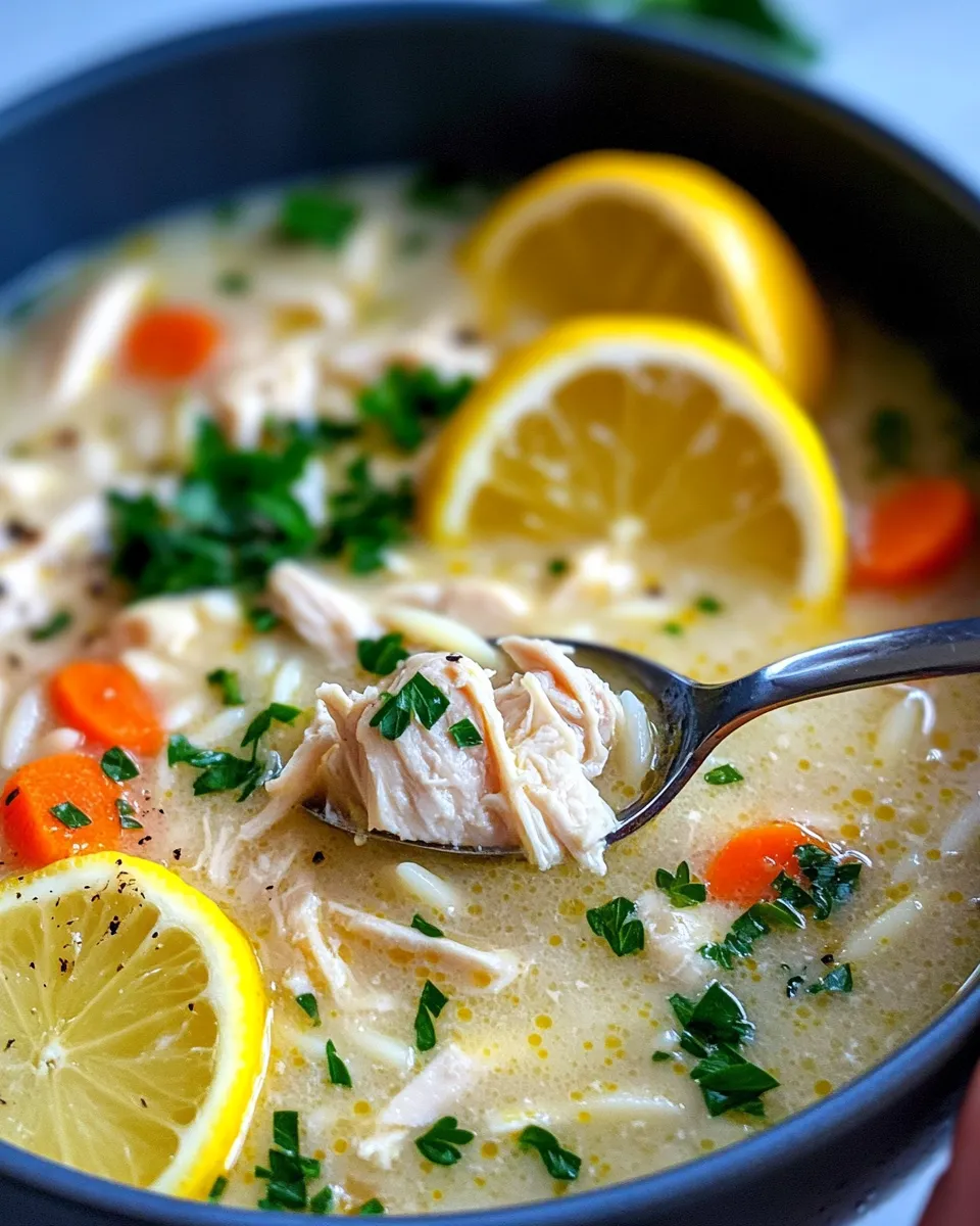 Classic Greek Lemon Chicken Soup (Avgolemono-Style) dish photo