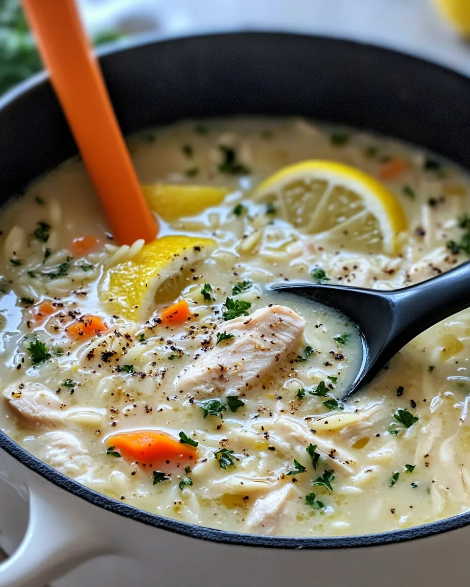 Easy Greek Lemon Chicken Soup (Avgolemono-Style) food shot