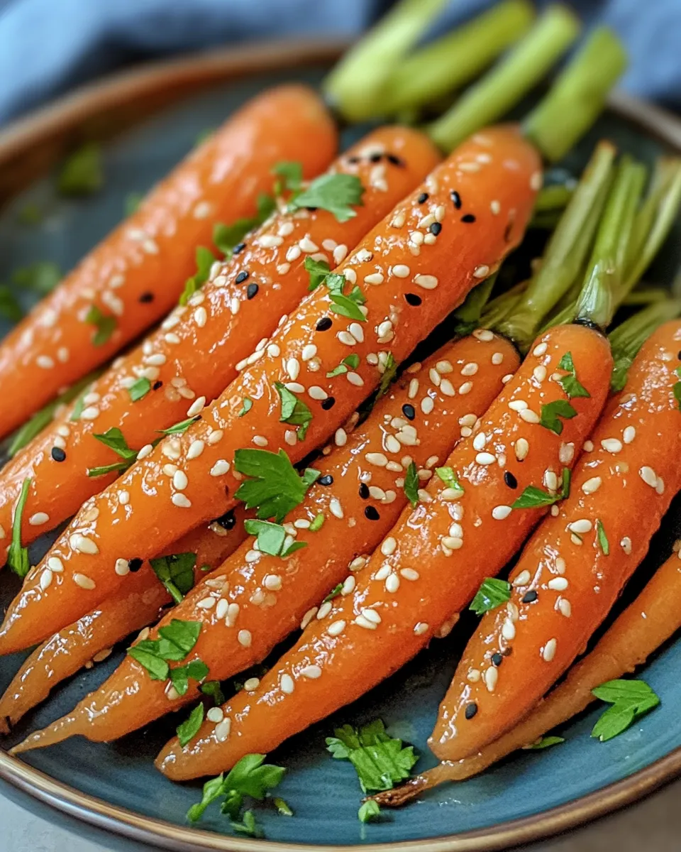 Delicious Honey Garlic Glazed Carrots with Sesame Seeds plate image