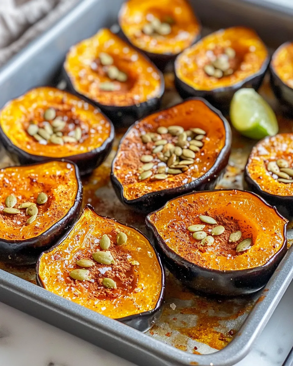 Homemade Honey Roasted Acorn Squash, Chili Lime Pepitas recipe photo