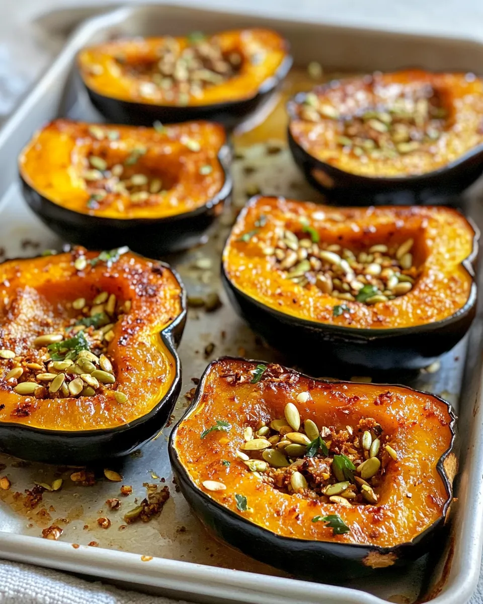 Easy Honey Roasted Acorn Squash, Chili Lime Pepitas dish photo