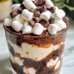 Homemade Hot Cocoa Brownie Trifle with Marshmallow Whip photo