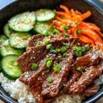 Homemade Korean BBQ Beef Rice Bowls with Quick Kimchi photo