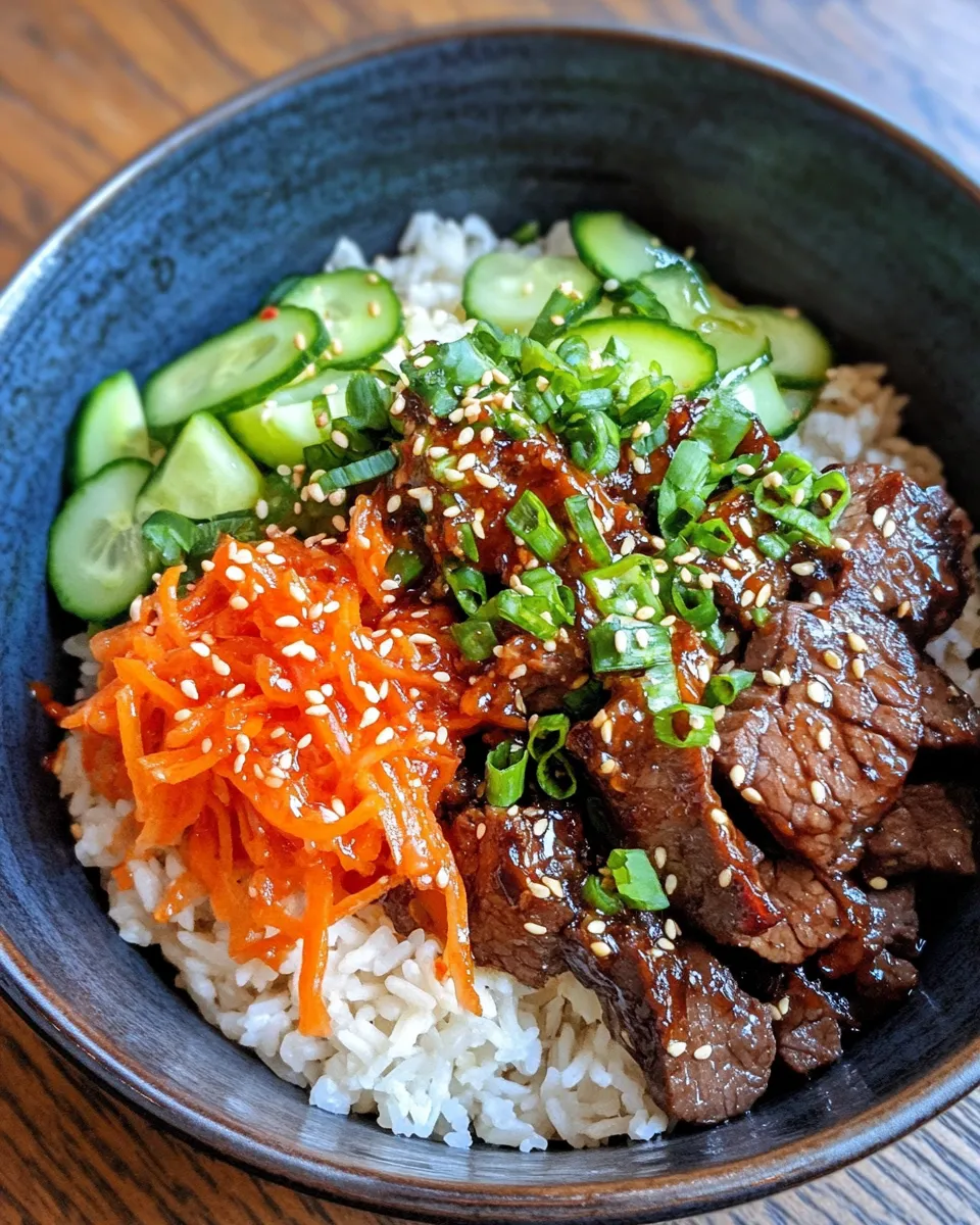 Classic Korean BBQ Beef Rice Bowls with Quick Kimchi image
