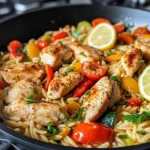 Homemade Lemon Butter Chicken Orzo Primavera recipe photo