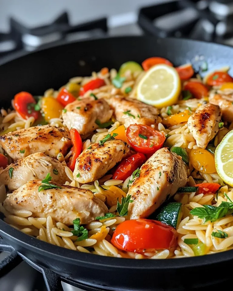 Homemade Lemon Butter Chicken Orzo Primavera recipe photo