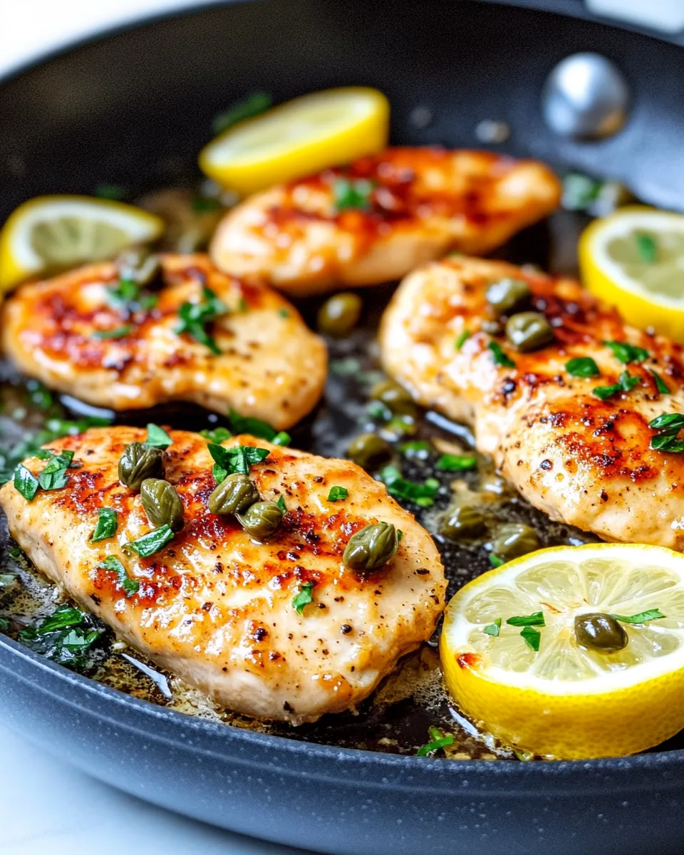 Delicious Lemon Butter Chicken Piccata (Weeknight) plate image