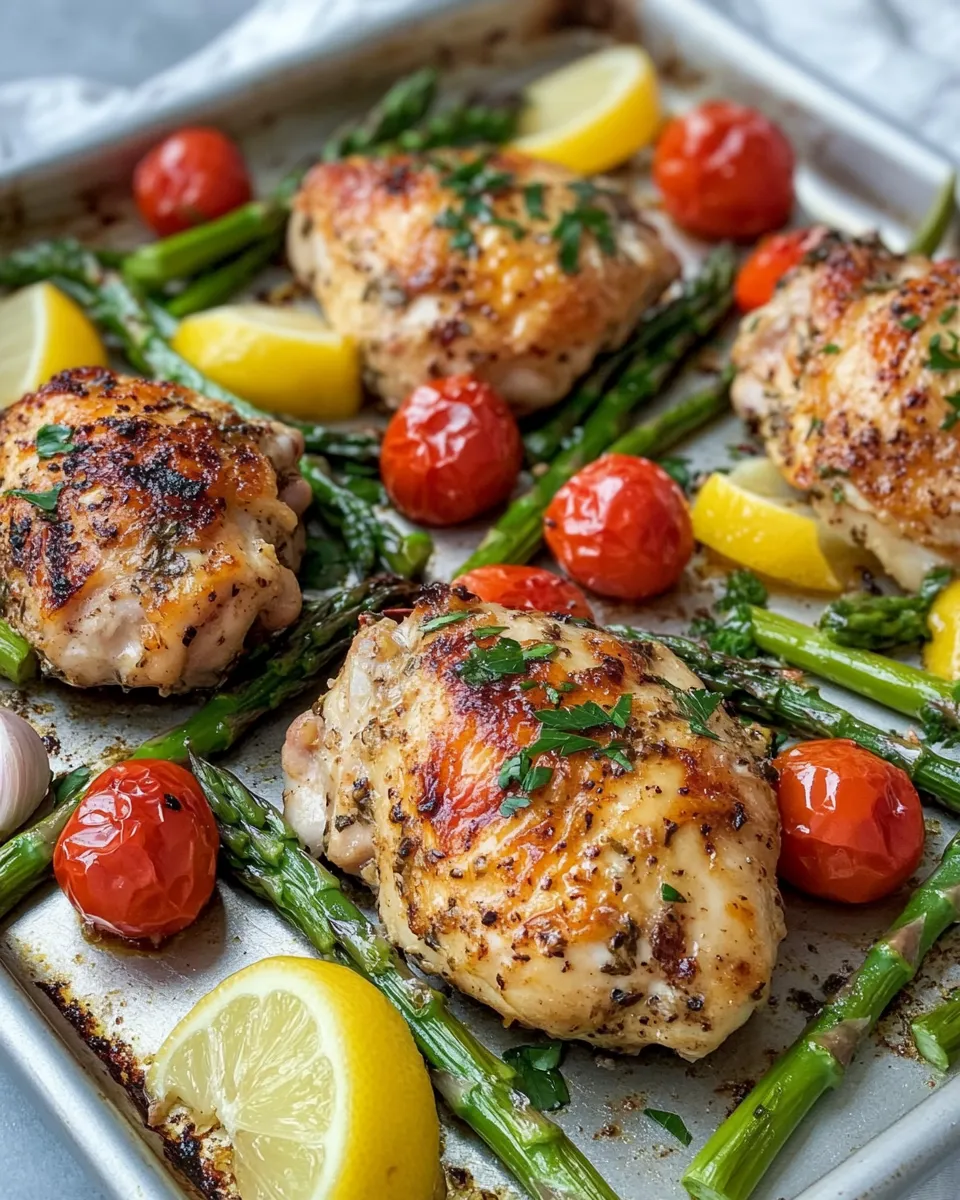 Easy Lemon Herb Sheet-Pan Chicken & Veggies food shot