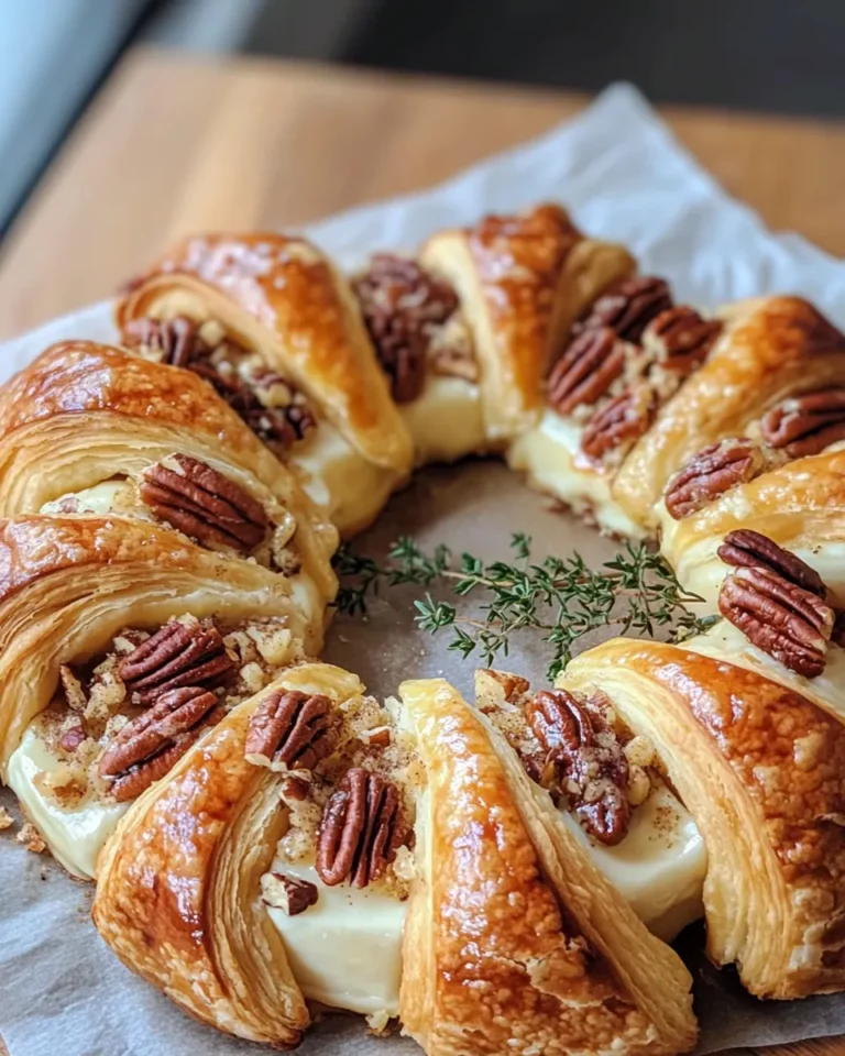 Homemade Maple Pecan Baked Brie Wreath (Pull-Apart Pastry) recipe photo