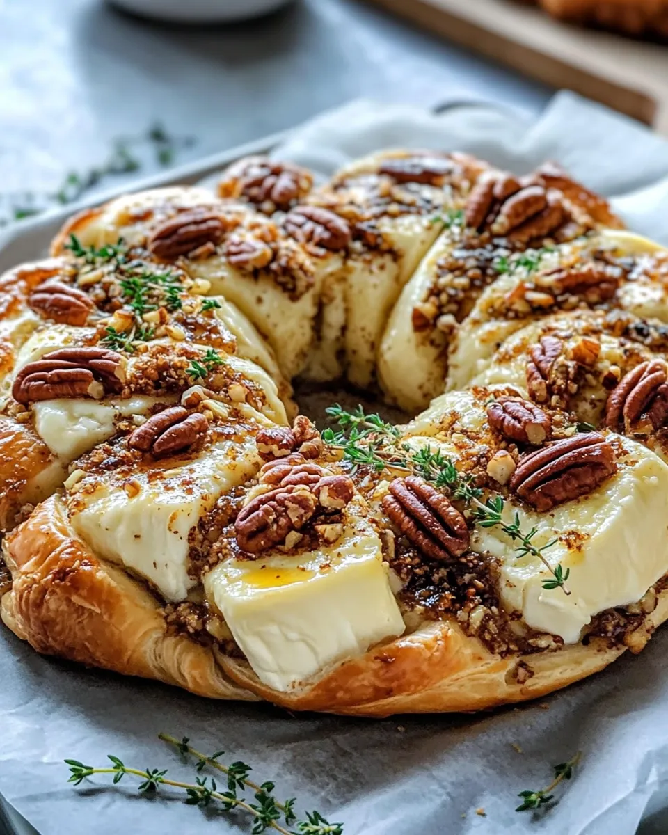 Easy Maple Pecan Baked Brie Wreath (Pull-Apart Pastry) image