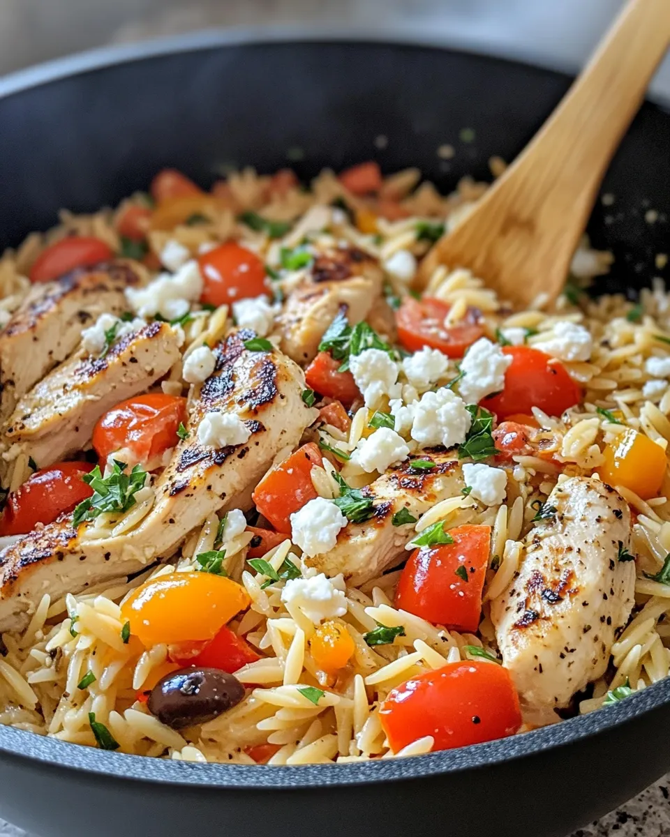 Homemade One-Pot Greek Chicken Orzo with Feta photo