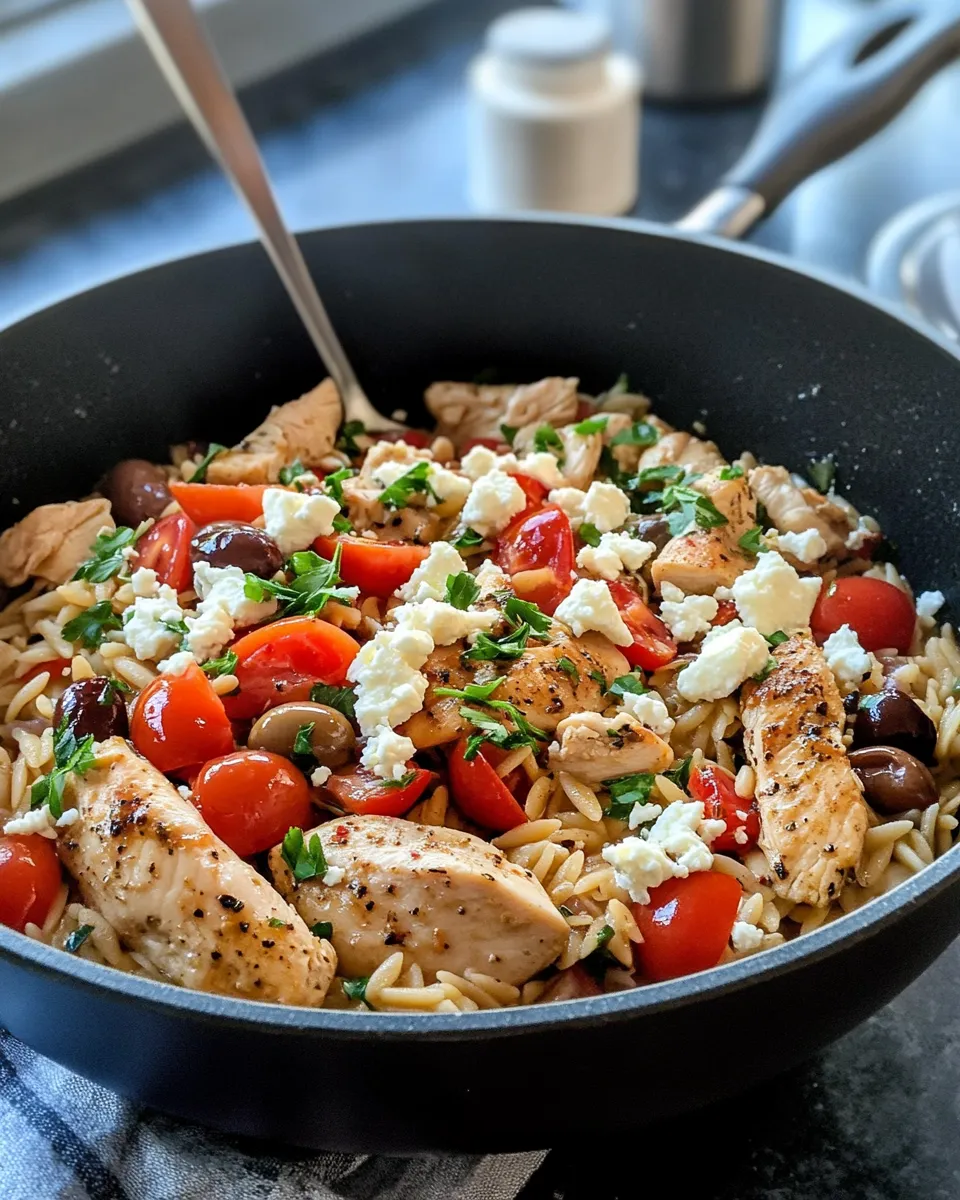 Easy One-Pot Greek Chicken Orzo with Feta recipe photo