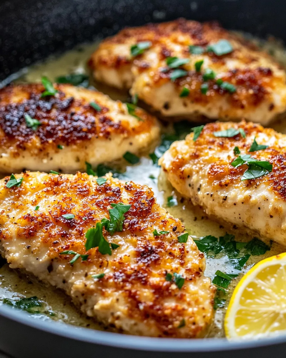 Delicious Parmesan Crusted Chicken with Lemon Butter Sauce dish photo