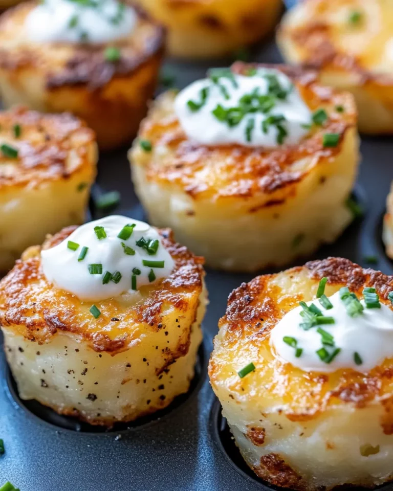 Homemade Parmesan Mashed Potato Cups with Chive Cream recipe photo