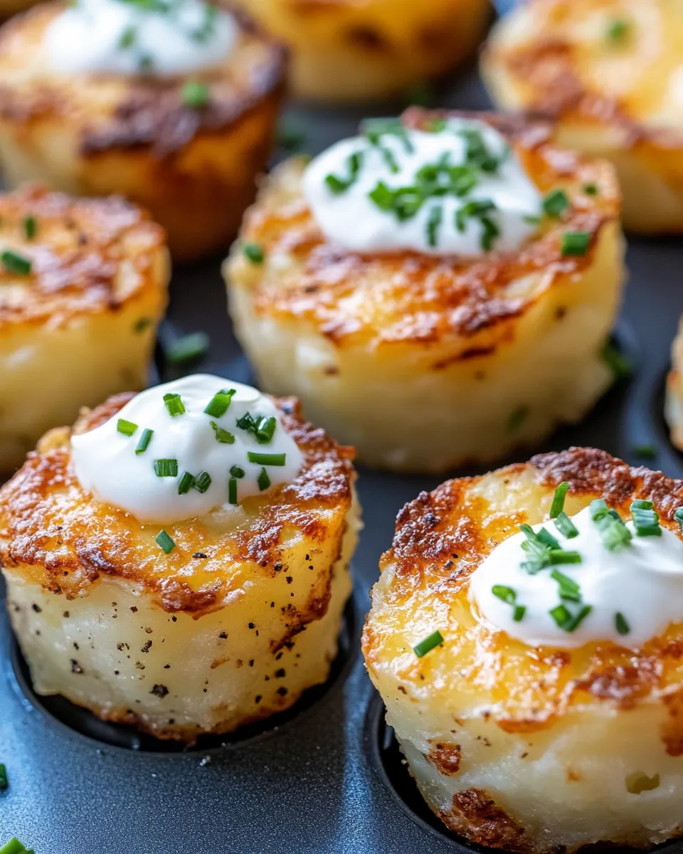 Homemade Parmesan Mashed Potato Cups with Chive Cream recipe photo