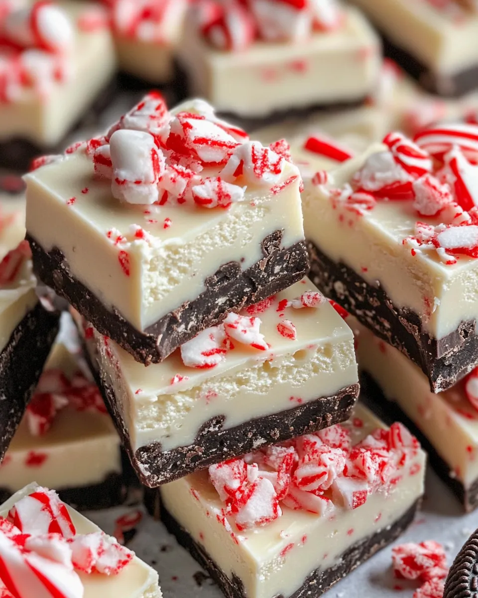 Easy Peppermint Oreo Fudge (3 Ingredients) food shot