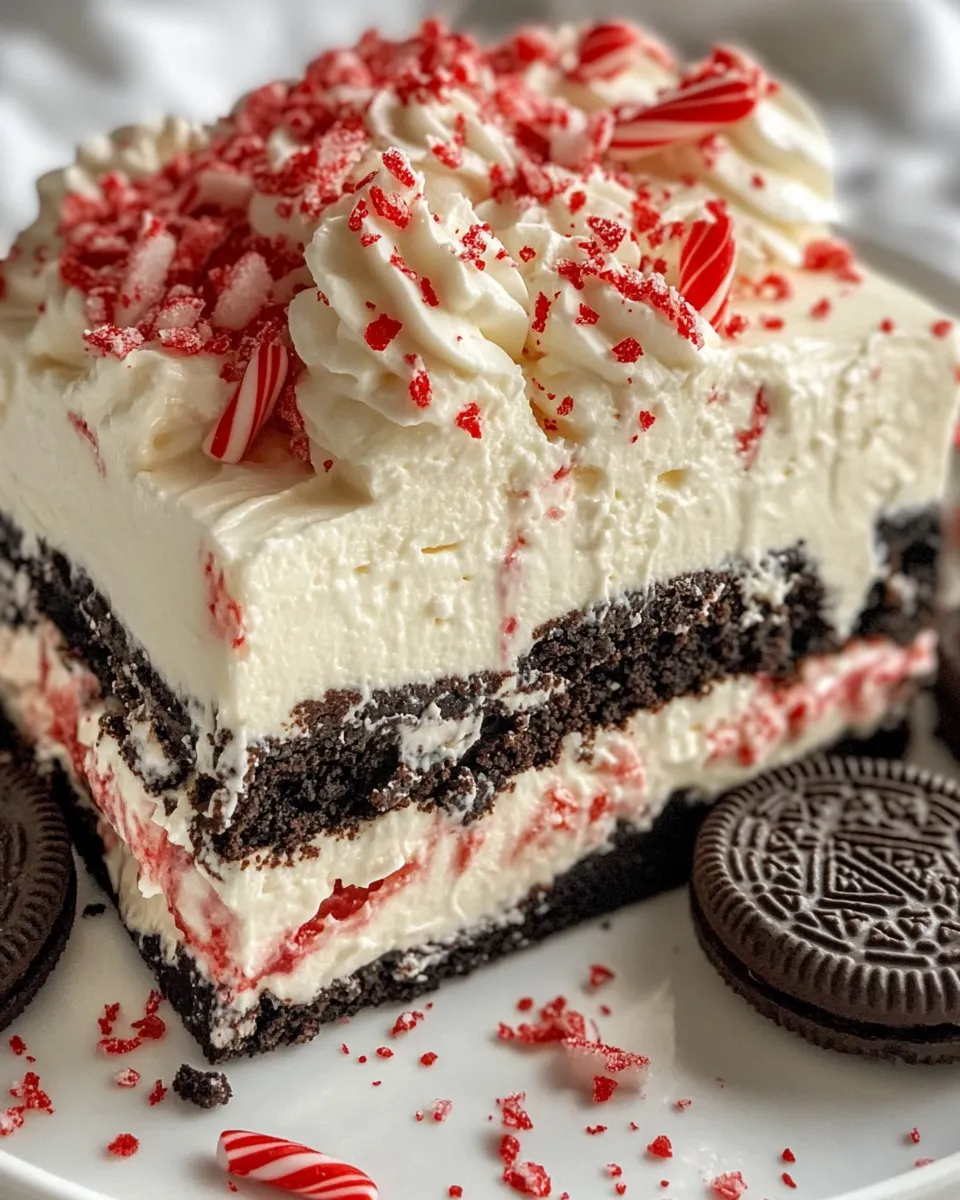 Delicious Peppermint Oreo Icebox Cake (No Bake) plate image