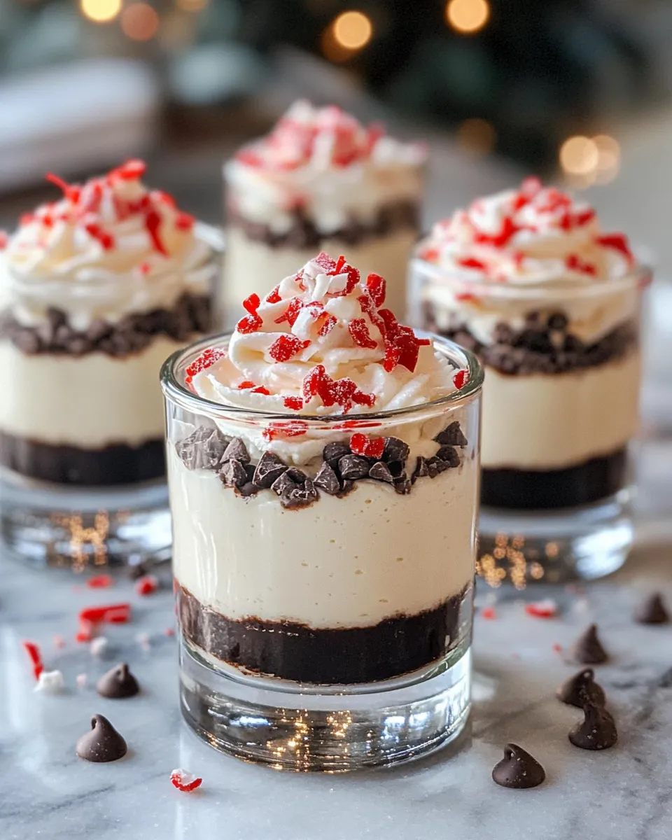 Classic Peppermint White Chocolate Mousse Cups (No Bake) dish photo