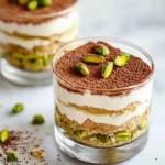 Homemade Pistachio Tiramisu with Rose Whipped Cream photo