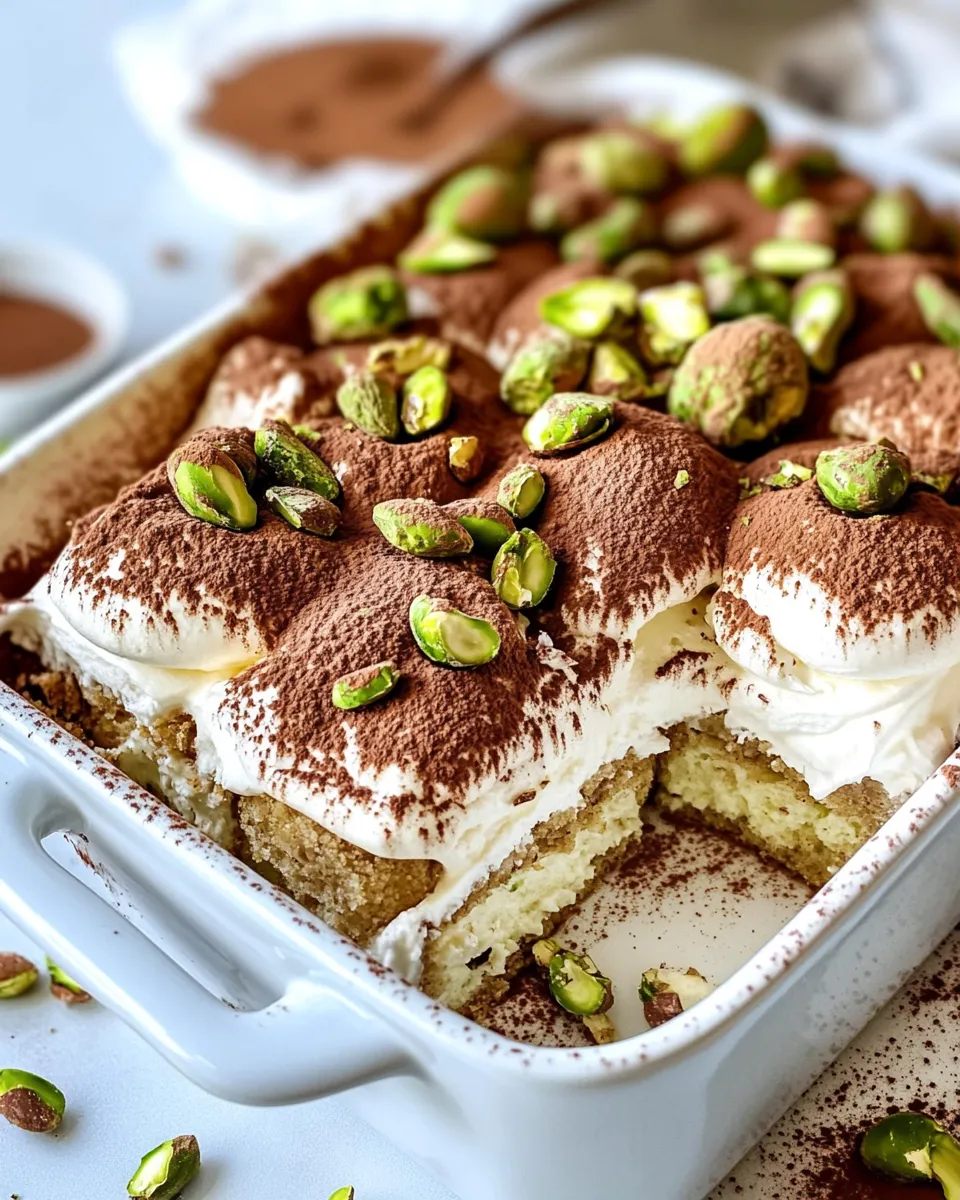 Classic Pistachio Tiramisu with Rose Whipped Cream image