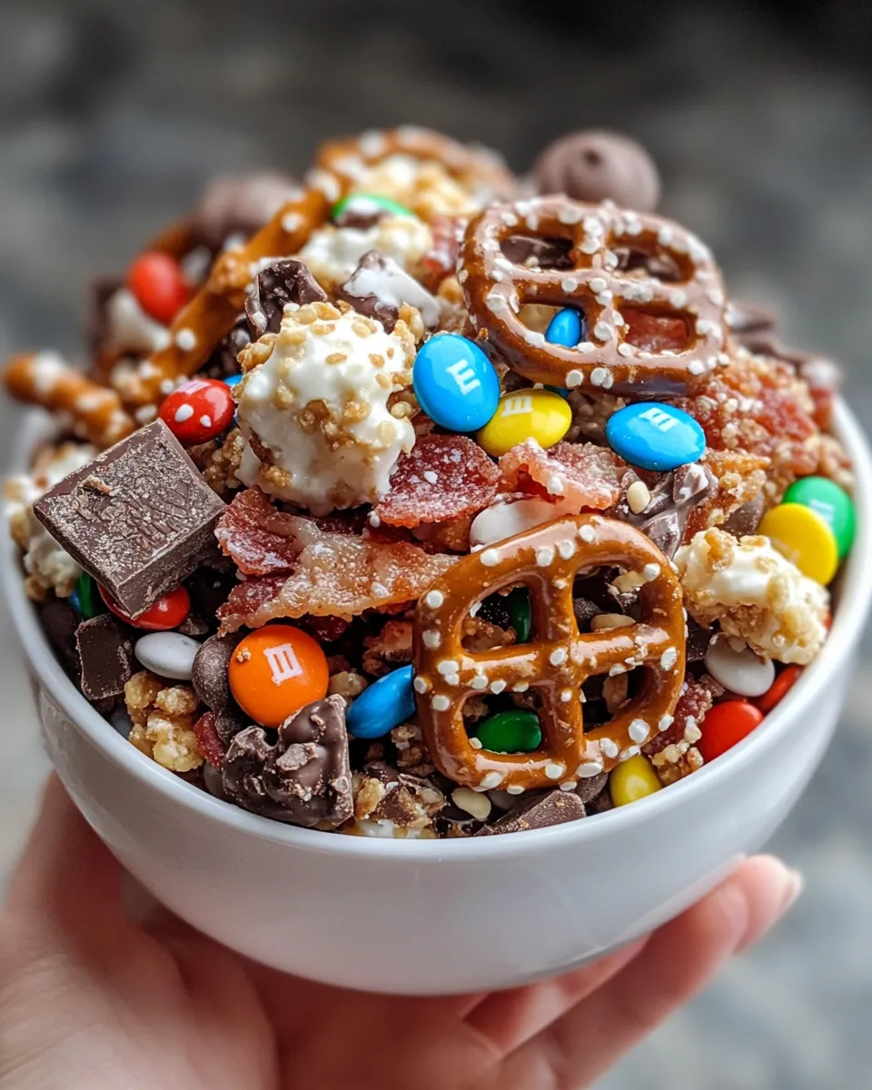 Homemade Reindeer Chow Snack Mix with Salted Pretzels photo