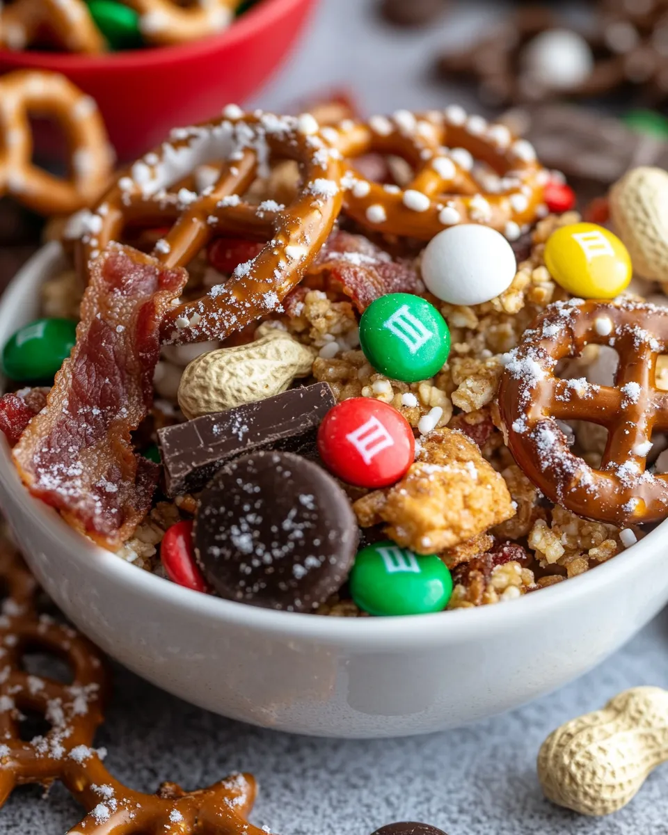 Easy Reindeer Chow Snack Mix with Salted Pretzels recipe image
