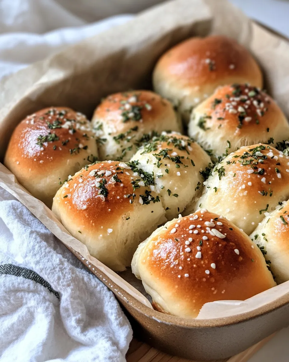 Classic Roasted Garlic & Herb Parker Rolls (No-Knead) dish photo
