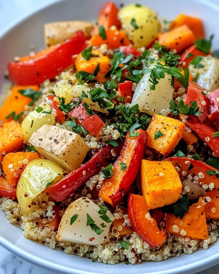 Homemade Roasted Winter Veggie Quinoa with Maple Tahini recipe photo
