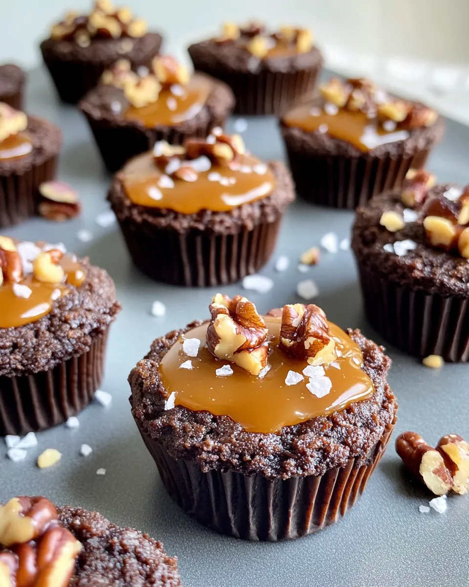 Delicious Salted Caramel Turtle Brownie Cups photo