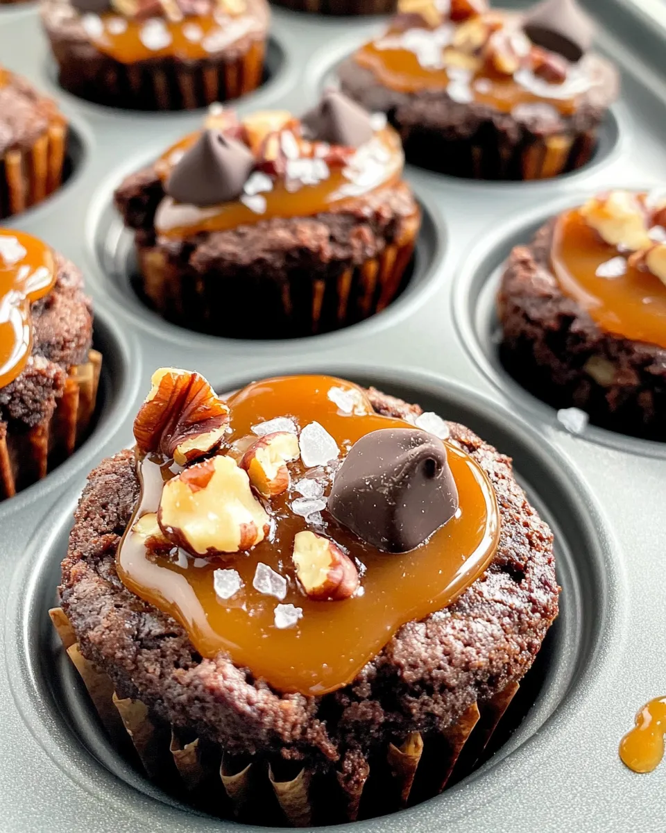 Classic Salted Caramel Turtle Brownie Cups dish photo