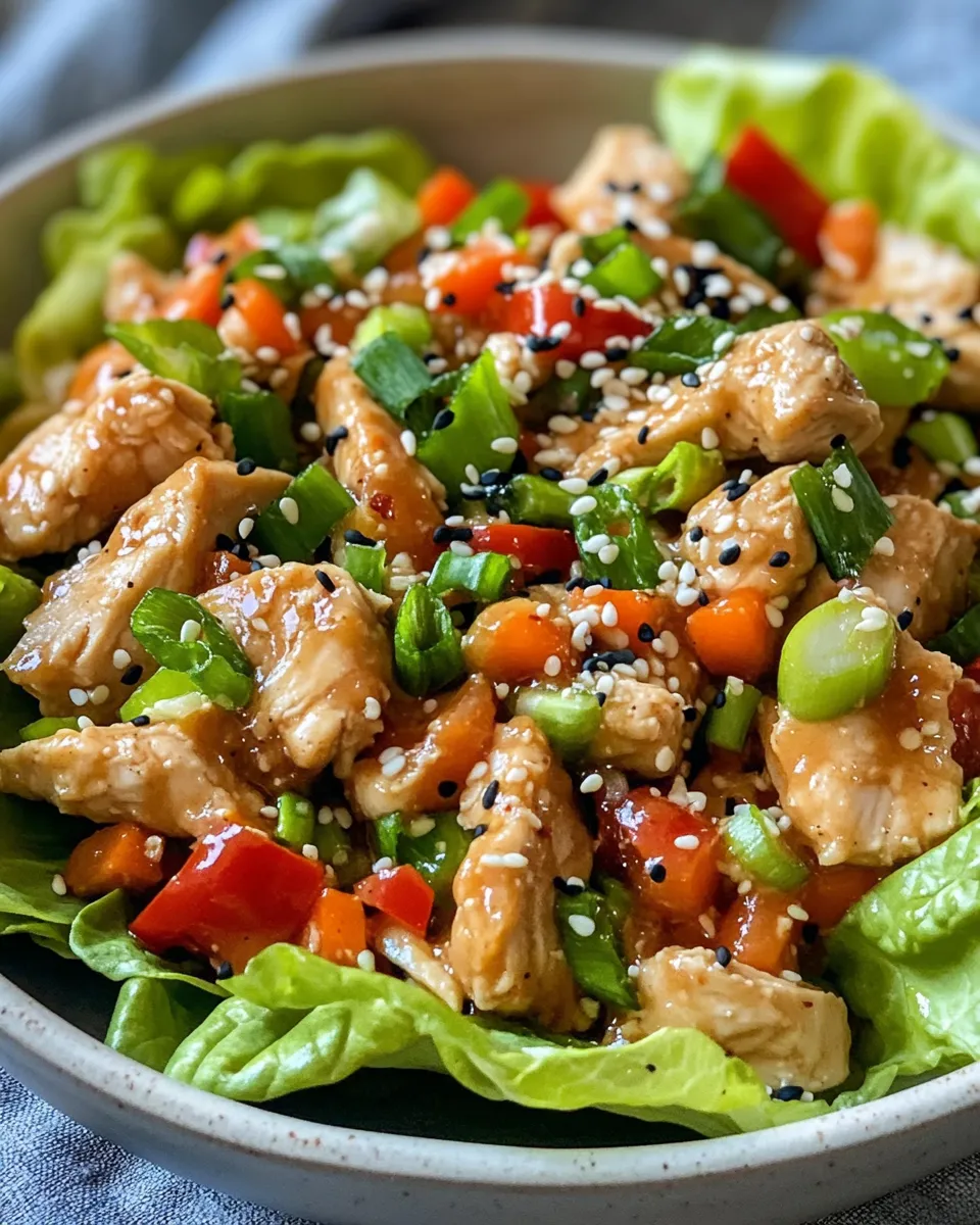 Classic Sesame Peanut Chicken Lettuce Wraps image