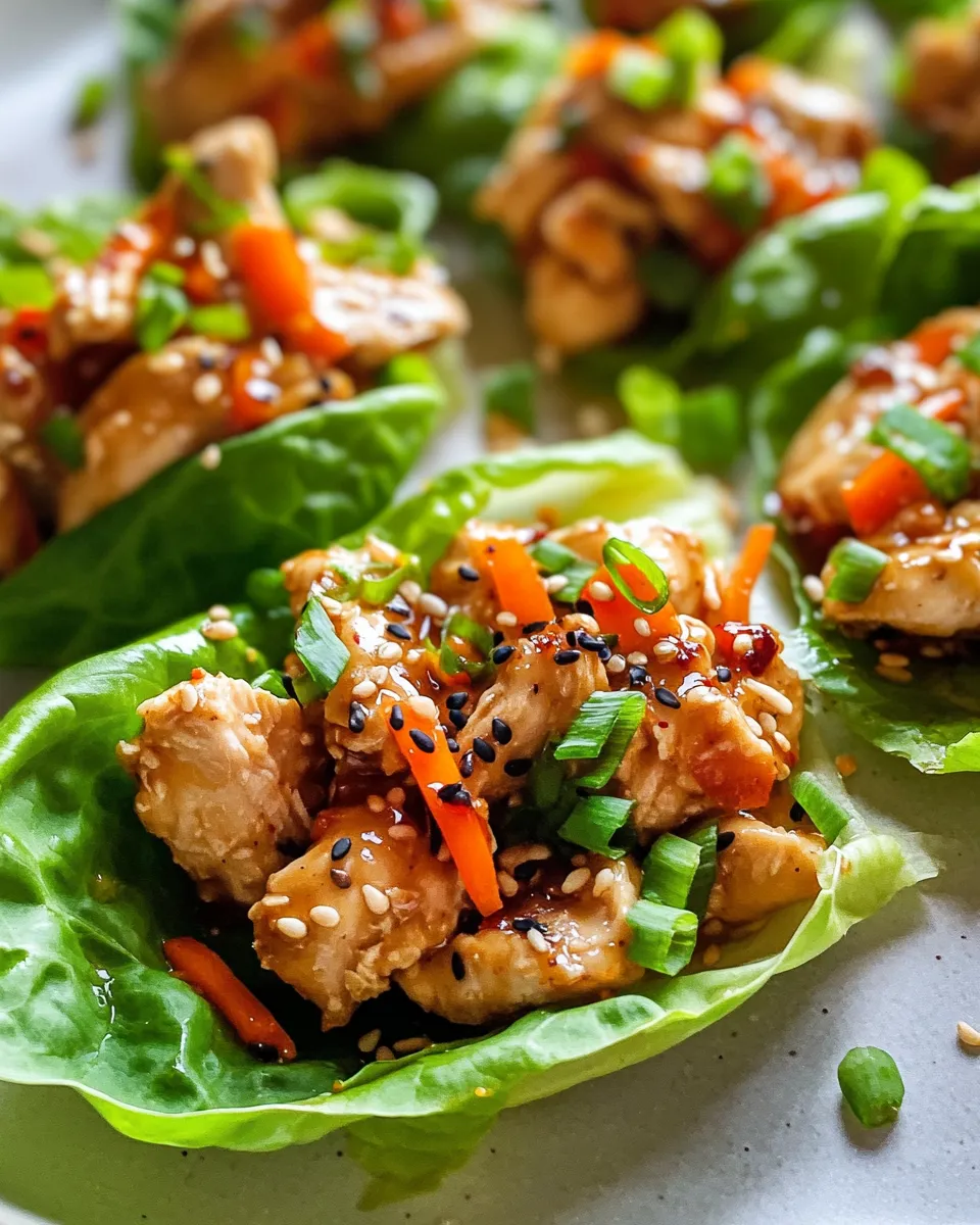 Delicious Sesame Peanut Chicken Lettuce Wraps dish photo