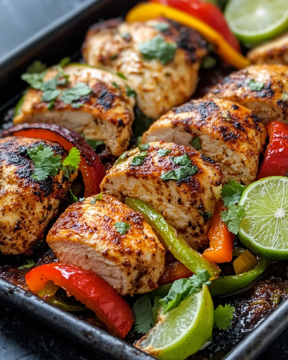 Easy Sheet-Pan Fajita Chicken with Peppers & Onions food shot