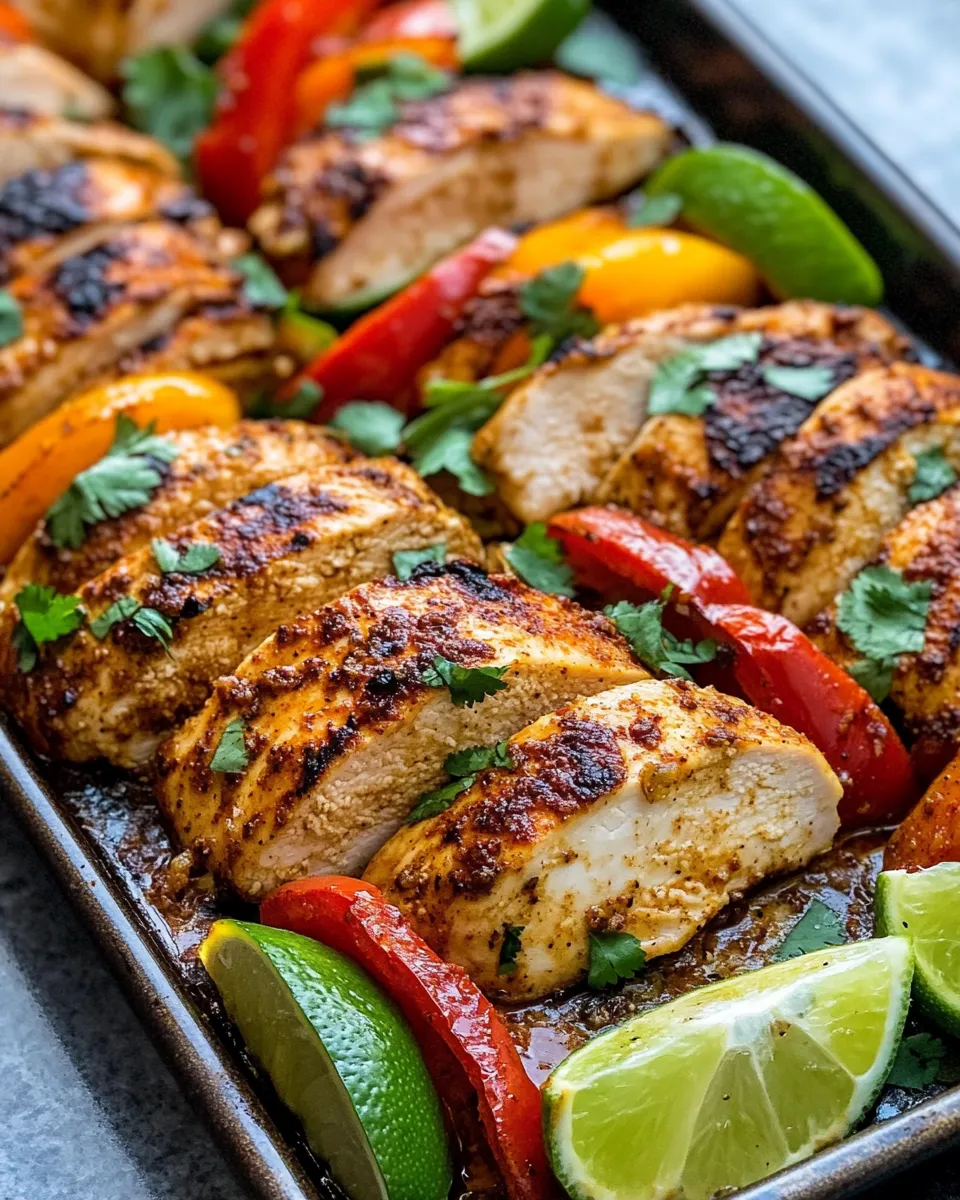 Healthy Sheet-Pan Fajita Chicken with Peppers & Onions dish photo