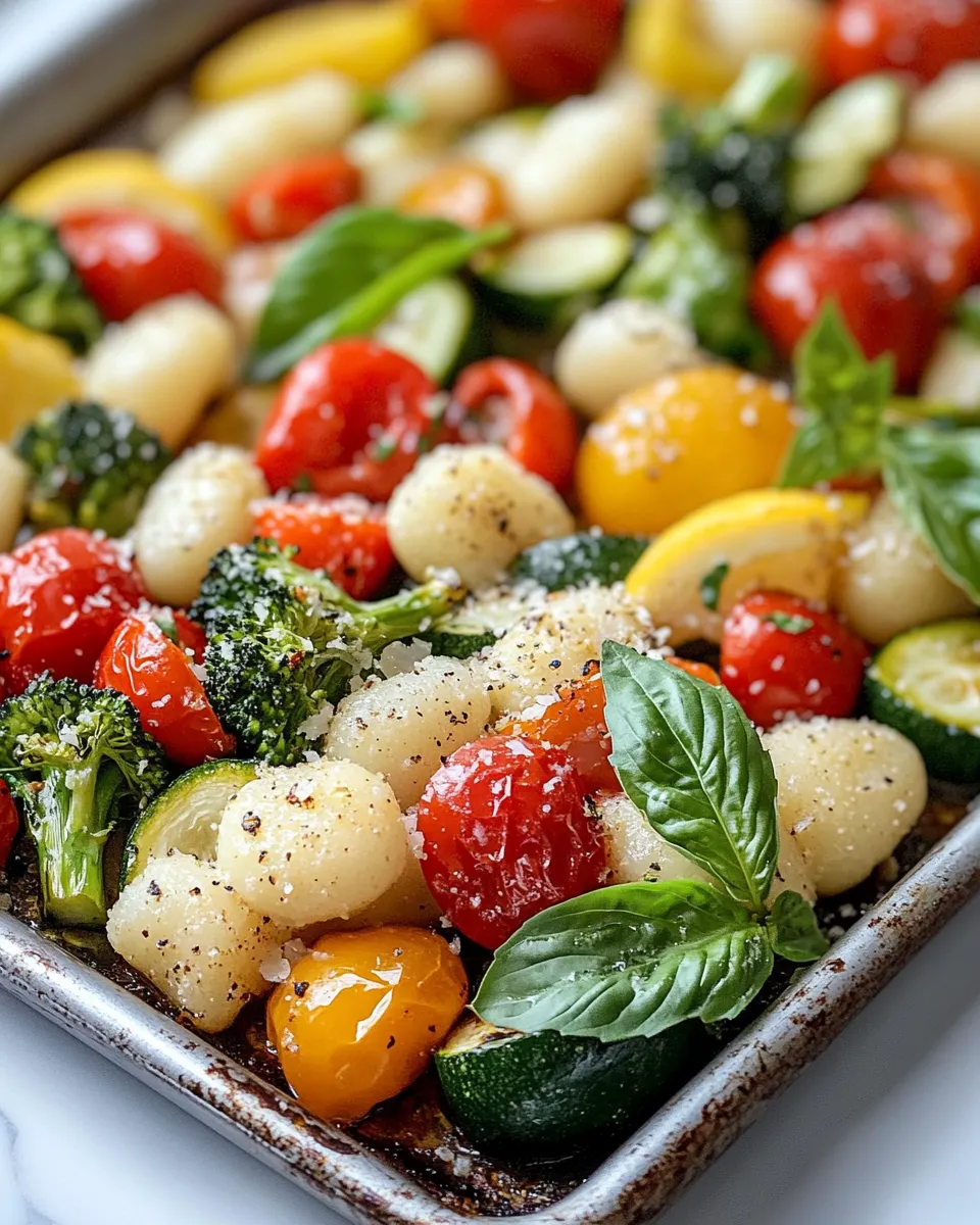 Homemade Sheet-Pan Gnocchi Primavera with Lemon-Parmesan Drizzle recipe photo