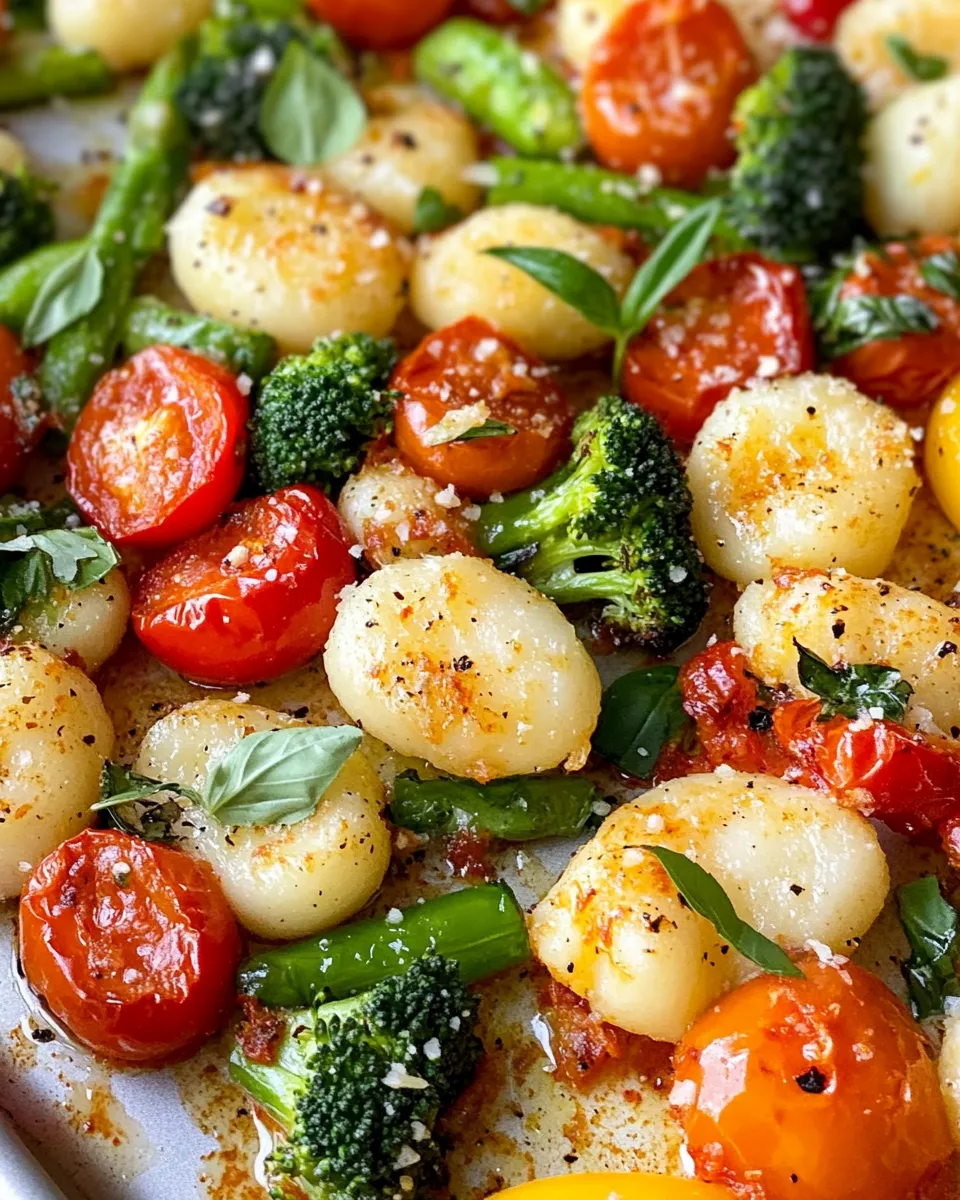 Classic Sheet-Pan Gnocchi Primavera with Lemon-Parmesan Drizzle dish photo