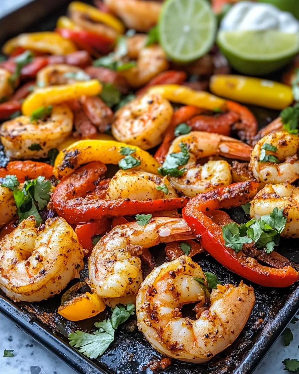 Classic Sheet-Pan Shrimp Fajitas with Chili-Lime Crema image