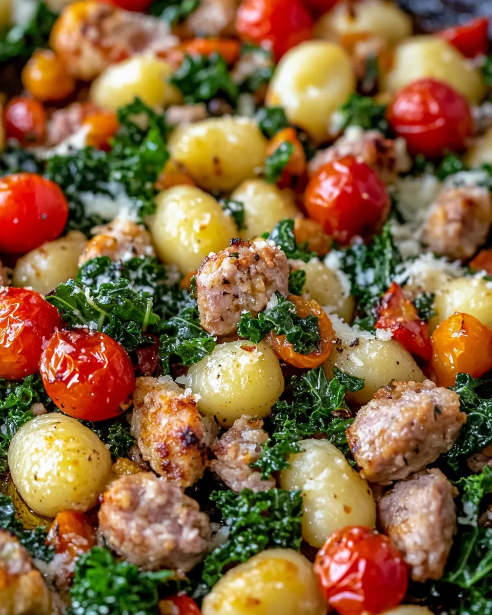 Delicious Sheet Pan Gnocchi with Sausage-Style Turkey & Kale recipe photo